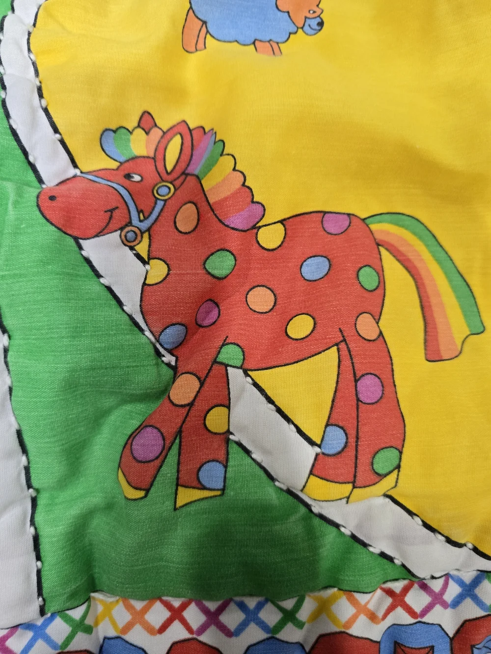 Colorful Kids Farm Quilted Throw Blanket - Bright Multi 29x36